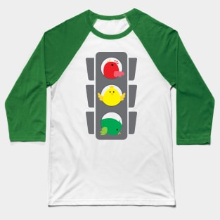 Traffic Light Birdies Baseball T-Shirt